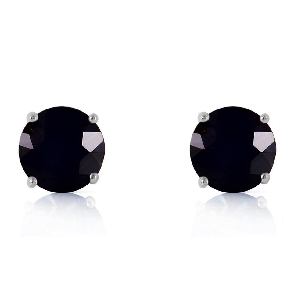 14K GOLD STUD EARRINGS WITH 7.0. CT BLACK DIAMONDS - Picture 2 of 5